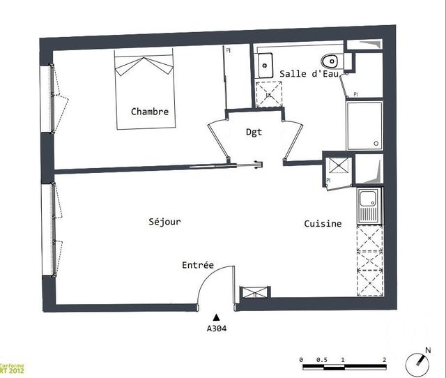 Appartement F2 à vendre - 2 pièces - 46.18 m2 - PARIS - 75013 - ILE-DE-FRANCE - Century 21 Arago - Les Gobelins